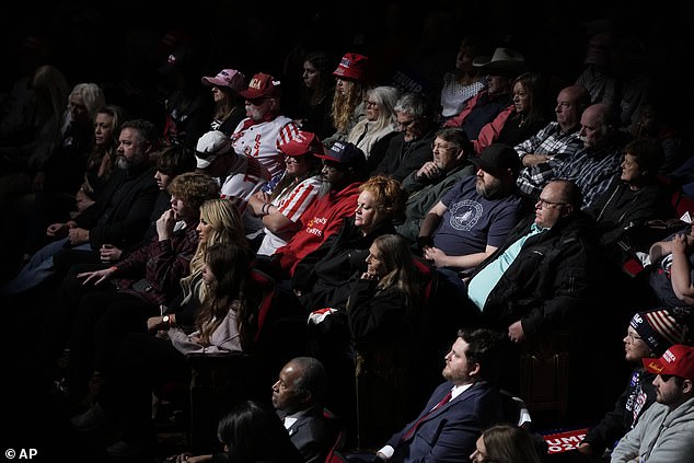 Crowds listening to Trump's speech on Sunday