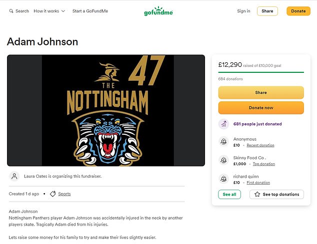 A GoFundMe page was set up over the weekend to raise money for Johnson's relatives