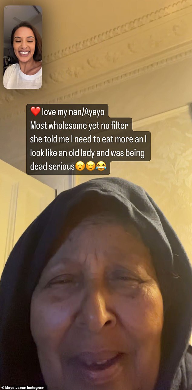 Adorable: It comes after Maya shared an adorable photo of her chatting on a video chat with her grandmother, showing off her pearly white smile as she grinned from cheek to cheek