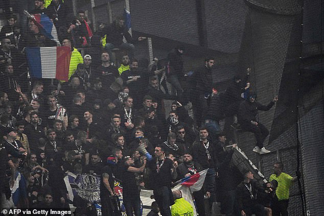 Several buses carrying Lyon supporters were also attacked as they arrived in Marseille