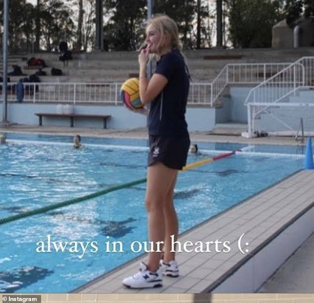 Pictured: Lilie James, 21, coaches water polo.  Her body was found around midnight on Wednesday