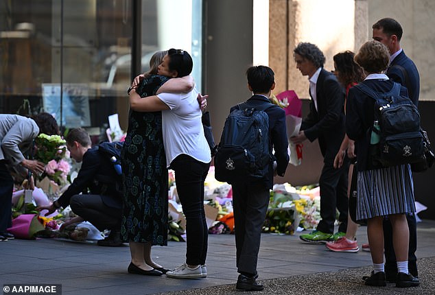 On Monday morning, students at St Andrew's Cathedral School could see flowers at the entrance