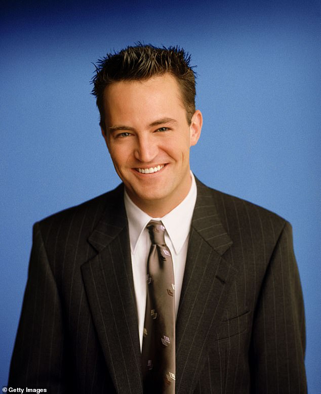 Heartache: The beloved actor, who played the wise Chandler Bing in all 10 seasons of the show, died Saturday at the age of 54, when he was tragically found dead in a hot tub at his Los Angeles home (pictured in 1998)