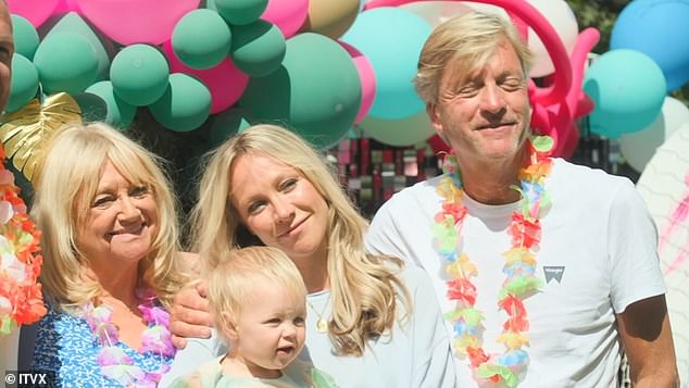 End: The final episode of the reality series concluded with Bodhi's first birthday party, which was attended by the couple's parents.  The scenes were filmed a month before Chloe and James split (Chloe pictured with Richard Madeley and Judy Finnigan)