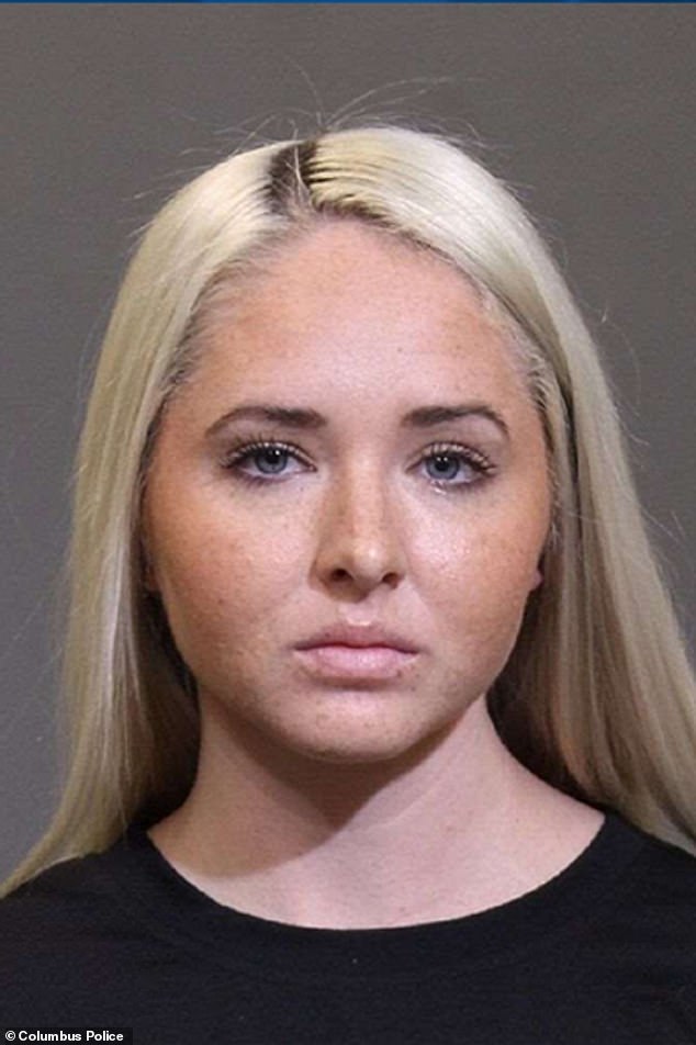 First police photo of Shires, who is white, has blue eyes and dyed blonde hair.  State records show she received her social work license in June of this year