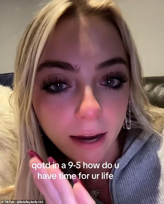 A video posted earlier this month of Brielle complaining about the concept of working nine-to-five went viral and sparked controversy as many accused her of being 