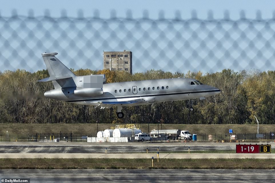 Taylor Swift's private jet lands in the Paris of airplanes.  The weather in Kansas City is much sunnier than that of rainy New York City on Monday