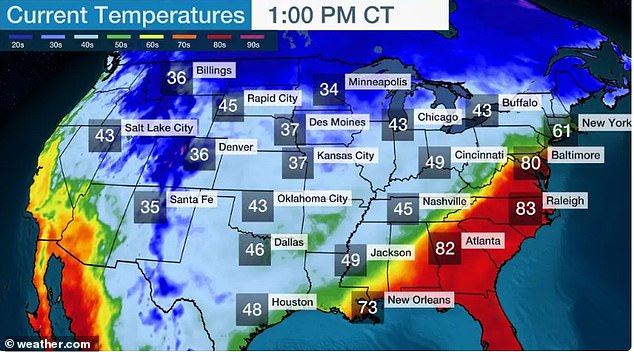 A strong cold snap is currently spreading across the contiguous United States, bringing potential record lows to much of the country