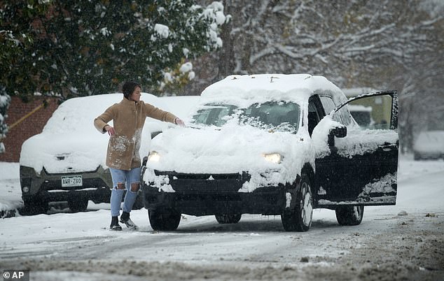 The abnormal cold is already being felt in places like Denver (seen here Sunday after eight inches of snow fell over the weekend), and will affect much of the Midwest, South and East, forecasts show — including nearly all of the Lower 48 states