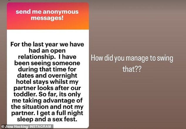 Meanwhile, another anonymous woman admitted she was 'abusing' an open relationship with her partner