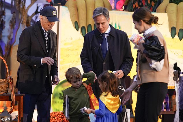 President Biden with Secretary of State Tony Blinken and his children