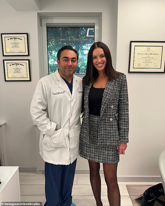 The podcast features interviews with the world's leading plastic surgeons - and Pike's new friend Dr.  Sachin Shridharani is her first guest.  (Pictured together)