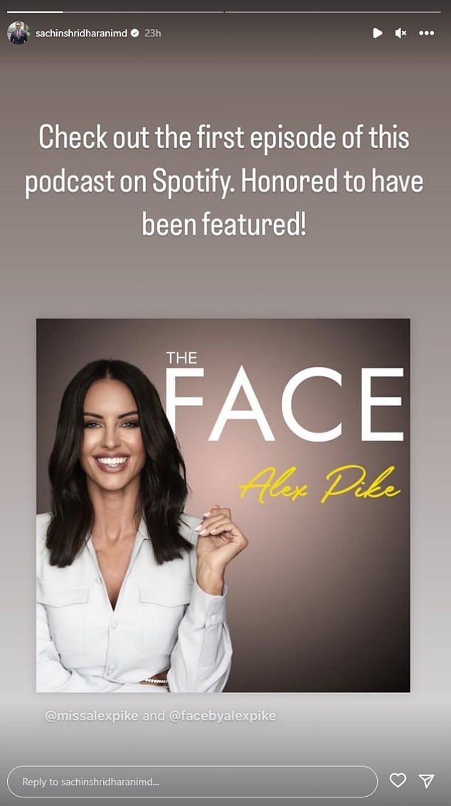 The American surgeon promotes Pike's podcast on his own Instagram page