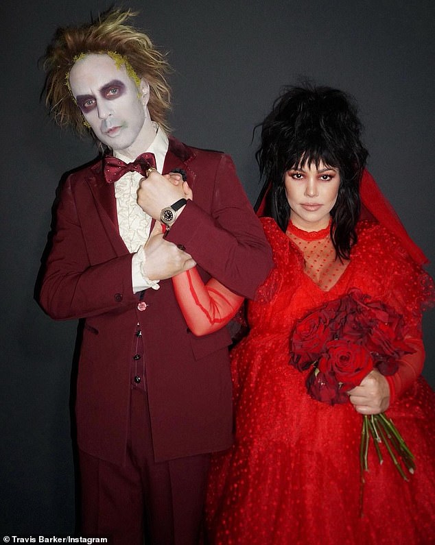 Photoshoot: The couple did a fun photoshoot in their costumes, leaving fans begging Barker to play Beetlejuice in a movie