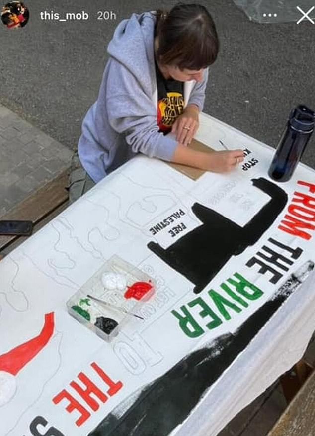 The banners produced at This Mob Arts Collective in Melbourne were made for a protest in support of Palestinians