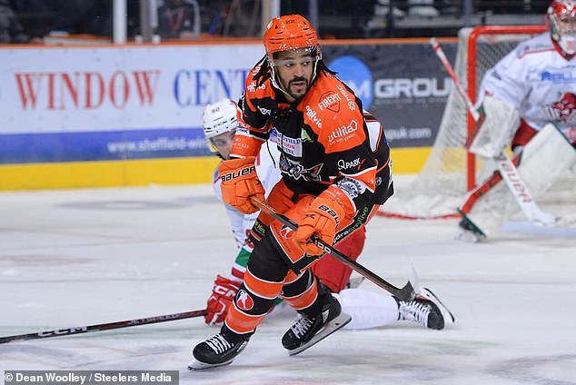 Sheffield Steelers player Matt Petgrave (file image) collided with one of Johnson's teammates, causing him to lose balance and his leg to come up and make contact with Johnson's neck