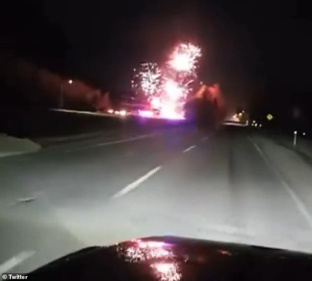 Motorists along Highway 1 near Hope, British Columbia slowed as they approached the display