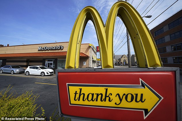 An exit sign is displayed at a McDonald's restaurant in Pittsburgh