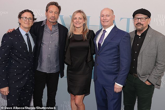 Meg and David were only able to appear at the screening thanks to a special interim agreement with SAG-AFTRA;  David pictured with (L–R): Jonathan Duffy, Laura Smith Ireland, Michael Goyette and Kelly Williams