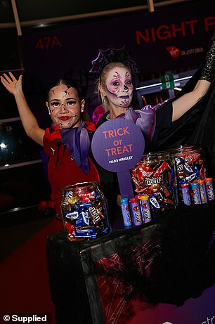 Guests dressed as vampires, zombies, devils and witches, while flight attendants added creepy face paint and accessories to their uniforms to get into the mood