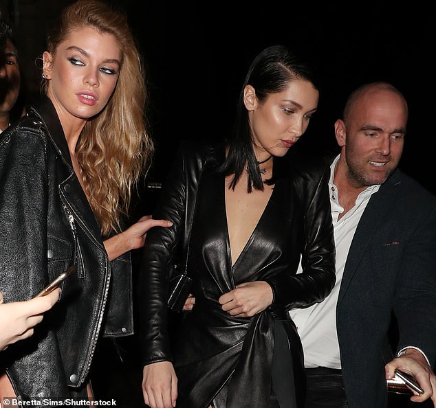 His soft fashion has led to him being interviewed by Vogue, and he will soon be launching his own line of bomber jackets.  He is pictured in 2017 with Bella Hadid (center) and Stella Maxwell