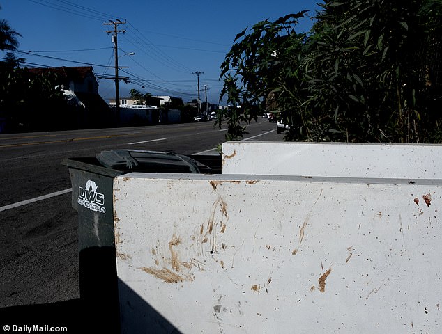 Traces of the accident can still be seen at the scene, including what appears to be blood on the wall