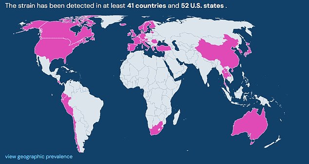 The map above shows the countries that have reported at least one case of HV.1