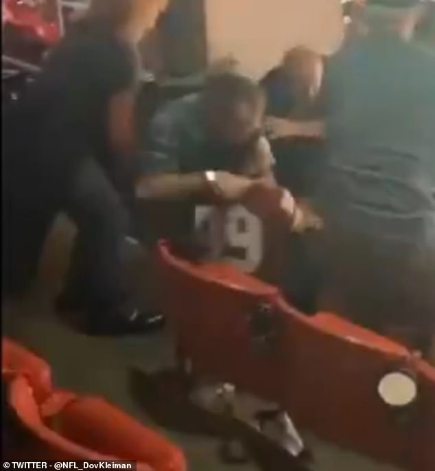 One Commanders fan was grabbed and wrestled to the ground by an Eagles fan