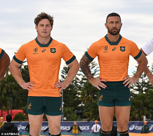 Waugh pointed out that the Wallabies legends (Michael Hooper, left and Quade Cooper, pictured) have played hundreds of Tests between them and are good role models.