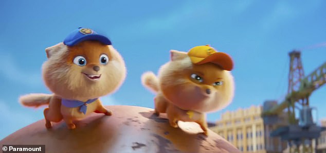 Cute: Paw Patrol: The Mighty Movie was released on September 29 and is available to stream on Prime Video;  North's character Mini is seen alongside Nano (voiced by Minari star Alan Kim)