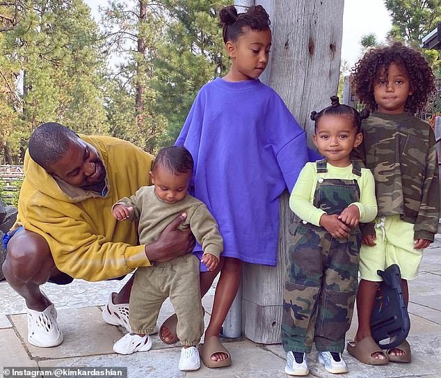 Throwback: Kim and Kanye, who married in 2014 and finalized their divorce last year, share four children: North, Saint, Chicago, five, and Psalm, four