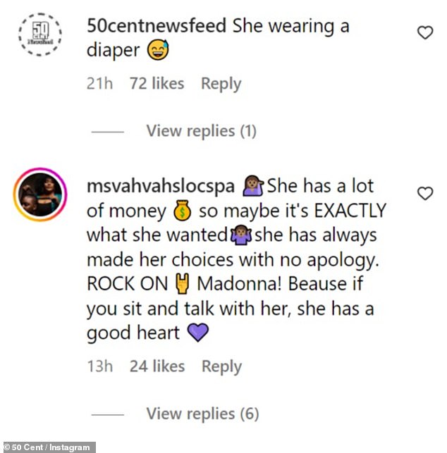 Mixed reactions: The comments quickly filled with fans defending the music artist, and others joining in on the joke