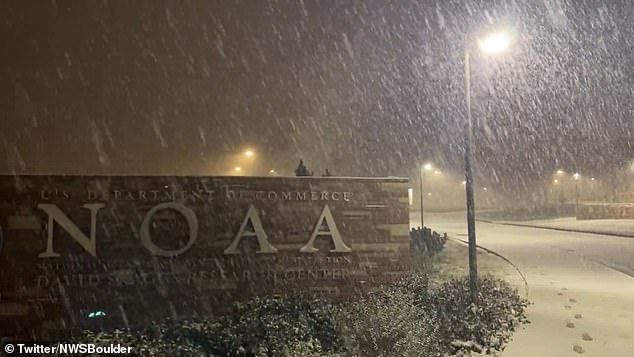 Because some snow has fallen in places like Colorado (photo: Boulder this weekend), some regions will see temperatures in the 30s and 20s - and even single digits