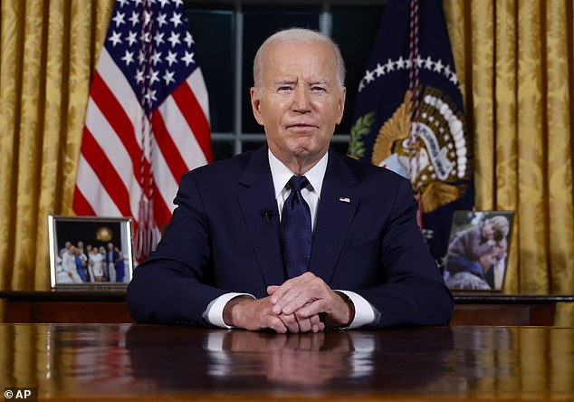 Biden, 80, addressed the American people from the Oval Office on Thursday evening, urging lawmakers to pass the spending package