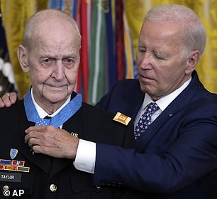 President Joe Biden awarded the Medal of Honor to Captain Larry Taylor, an Army pilot from the Vietnam War