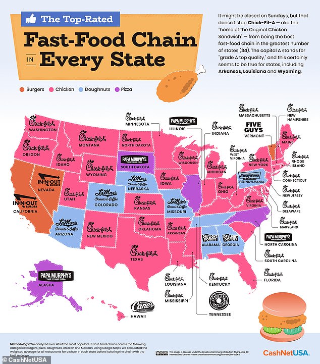 Americas best and worst fast food chains in each state