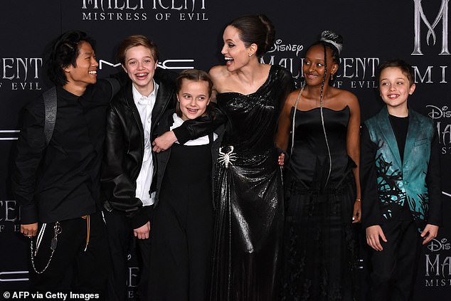 Jolie and her ex-husband, actor Brad Pitt, have six children together and share custody