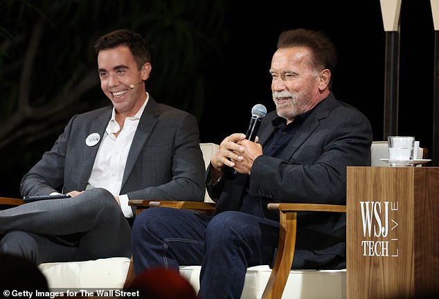 Action star and former California governor Arnold Schwarzenegger (right) told The Wall Street Journal's Erich Schwartzel (left) on Monday that aging members of both parties should consider stepping aside so a 