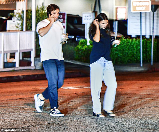 Sweet treat: Joseph Baena and his girlfriend Nikki Doda put on a cute display as they ran for a late night ice cream on Friday night