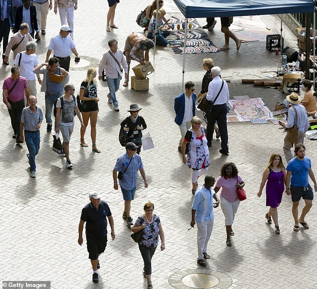 A tourist has criticized Australians for having 'poor spatial awareness'.  They said that Austrians don't stand on one side of the escalator path and stand too close in line (stock image)