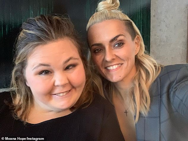Moana Hope (pictured right) has revealed the shocking twist in an online bullying story her sister Lavinia, aka Vinny, experienced (pictured left).  The AFLW star is the sole caregiver for her sibling, who lives with a rare neurological condition called Moebius syndrome