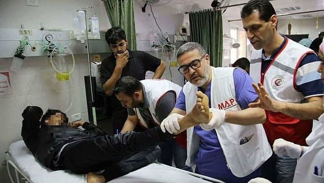 Professor Ghassan Abu-Sittah, a doctor with Medical Aid for Palestinians (MAP), at Al Awda Hospital, Gaza, in 2018