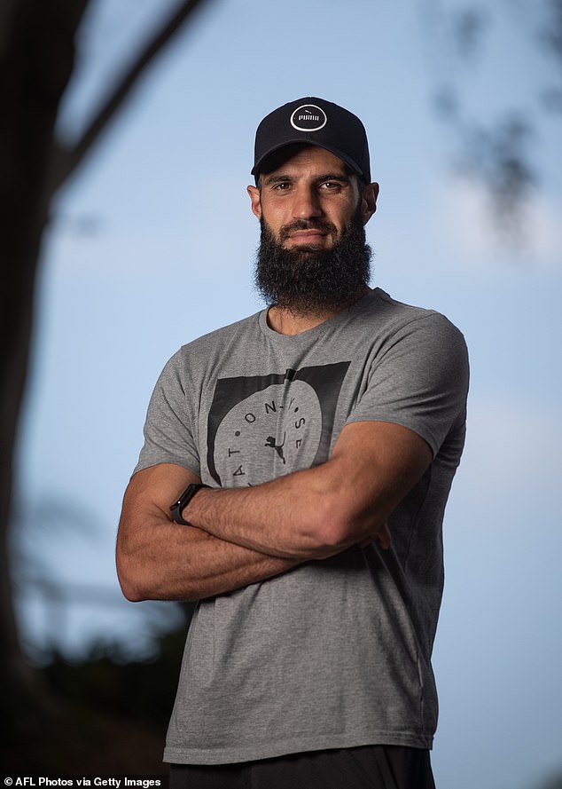 Bachar Houli (pictured), a three-time premiership player for Richmond, shared a short film last Friday that merges snippets of news footage of the bloody conflict with a voiceover