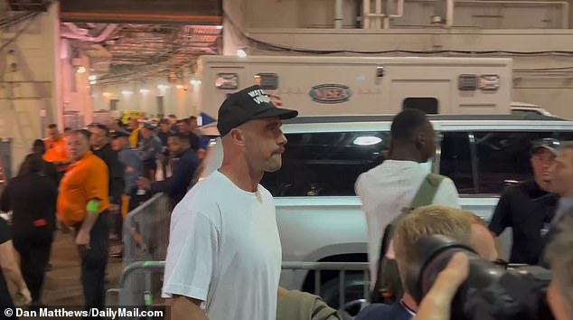 Travis Kelce was seen leaving MetLife Stadium alone after his win over the New York Jets