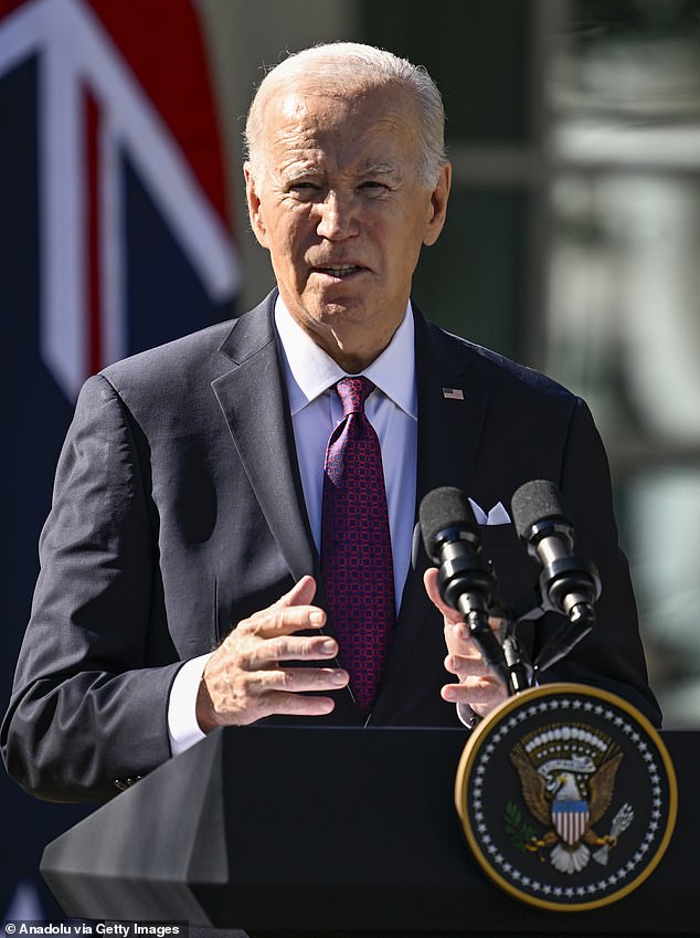 President Joe Biden said he would “guarantee” Israel had “what it needs to defend itself against these terrorists.”  Biden is pictured on Wednesday