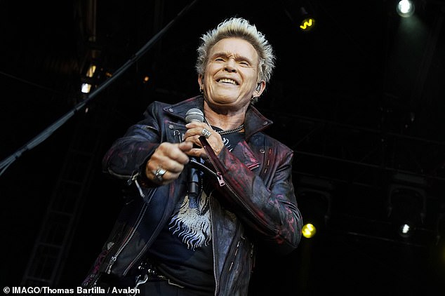 Surprised: Billy Idol has left even his most devoted fans stunned by revealing he has another son, as well as two grandchildren his loyal followers never knew existed