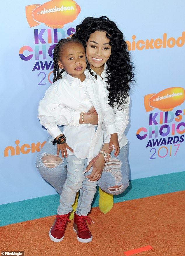 The heart of the matter: the couple is fighting over custody of their only child together, 11-year-old son King Cairo;  pictured 2017