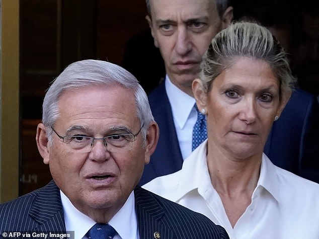 Nadine Arslanian Menendez (right) is charged with her husband, Senator Bob Menedez (left), in the alleged bribery scheme