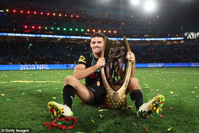 Nathan Cleary is all smiles after leading the Panthers to one of the biggest ever grand final wins, but the victory has come at a big cost for bookmaker Betr.