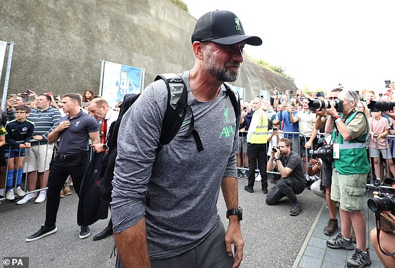 Liverpool manager Jurgen Klopp arrives at the stadium before the Premier League match at the AMEX, Brighton and Hove.  Photo date: Sunday October 8, 2023. PA Photo.  See AP FOOTBALL Brighton story.  Photo credit should read: Steven Paston/PA Wire.RESTRICTIONS: EDITORIAL USE ONLY No use with unauthorized audio, video, data, fixture lists, club/league logos or 